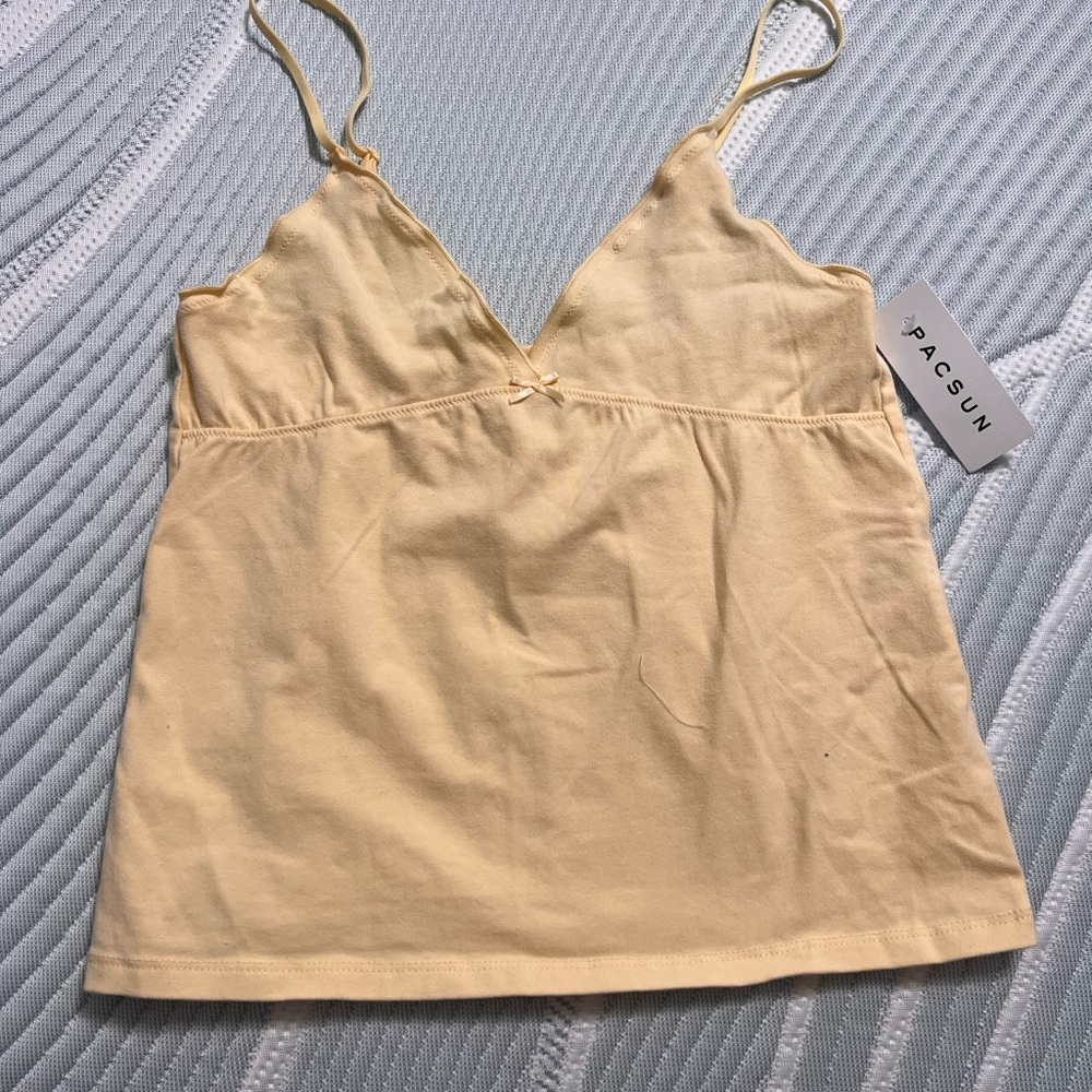 Brandy Melville Women's  Yellow Cami Top